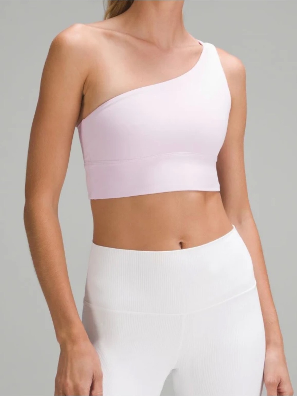 Lululemon One-Shoulder Sports Bra in Light Pink
